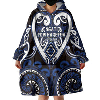 Custom Aotearoa Ngati Tuwharetoa Wearable Blanket Hoodie Maori Tribal Pattern LT05 - Polynesian Pride