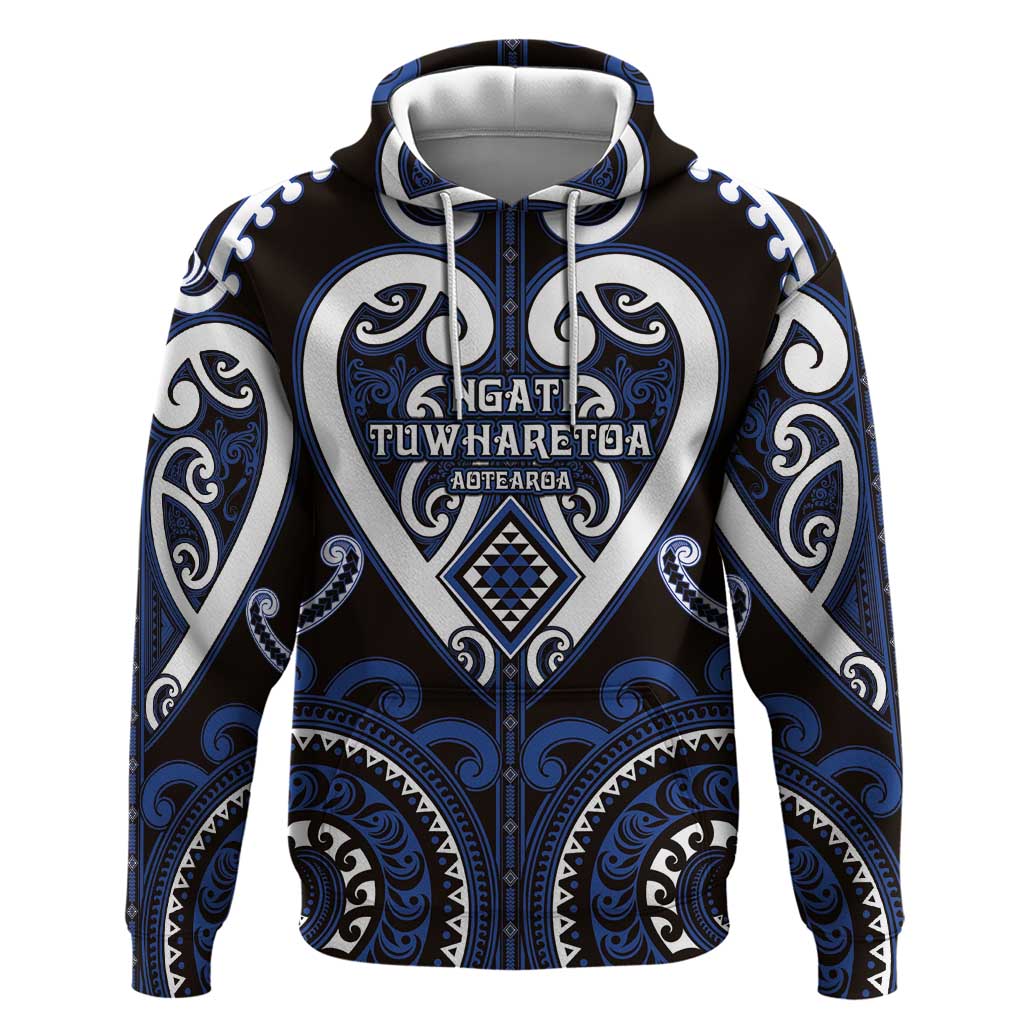 Custom Aotearoa Ngati Tuwharetoa Zip Hoodie Maori Tribal Pattern