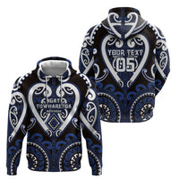 Custom Aotearoa Ngati Tuwharetoa Zip Hoodie Maori Tribal Pattern