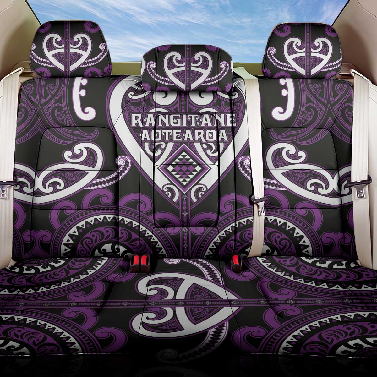 Aotearoa Rangitane Back Car Seat Cover Maori Tribal Pattern