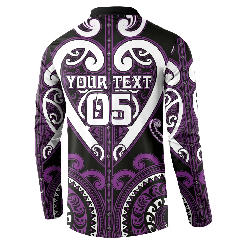 Custom Aotearoa Rangitane Button Sweatshirt Maori Tribal Pattern LT05 - Polynesian Pride