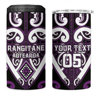 Custom Aotearoa Rangitane 4 in 1 Can Cooler Tumbler Maori Tribal Pattern LT05 One Size: 16 oz Purple - Polynesian Pride