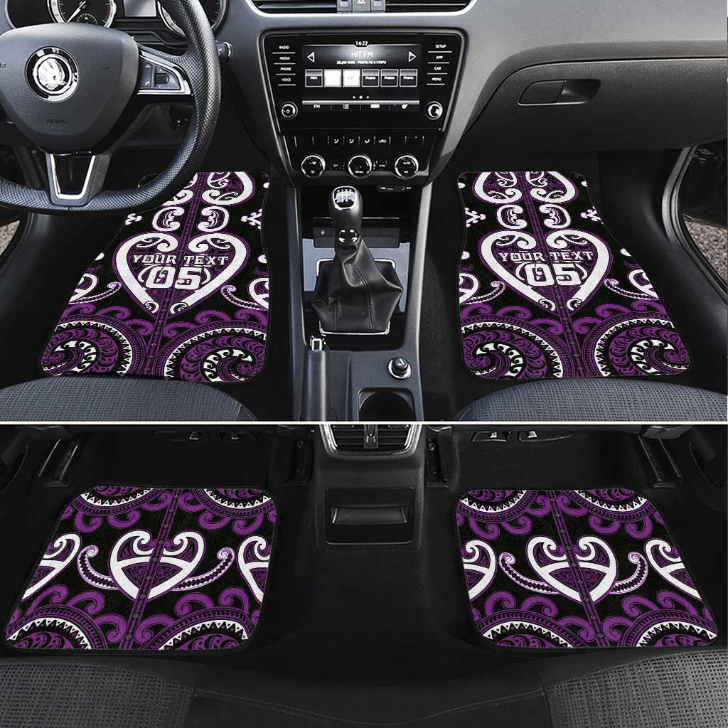 Aotearoa Rangitane Car Mats Maori Tribal Pattern LT05 Set 4pcs Purple - Polynesian Pride