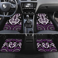 Aotearoa Rangitane Car Mats Maori Tribal Pattern LT05 Set 4pcs Purple - Polynesian Pride