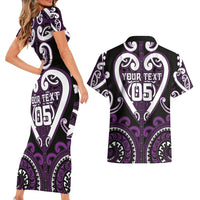 Custom Aotearoa Rangitane Couples Matching Short Sleeve Bodycon Dress and Hawaiian Shirt Maori Tribal Pattern LT05 - Polynesian Pride