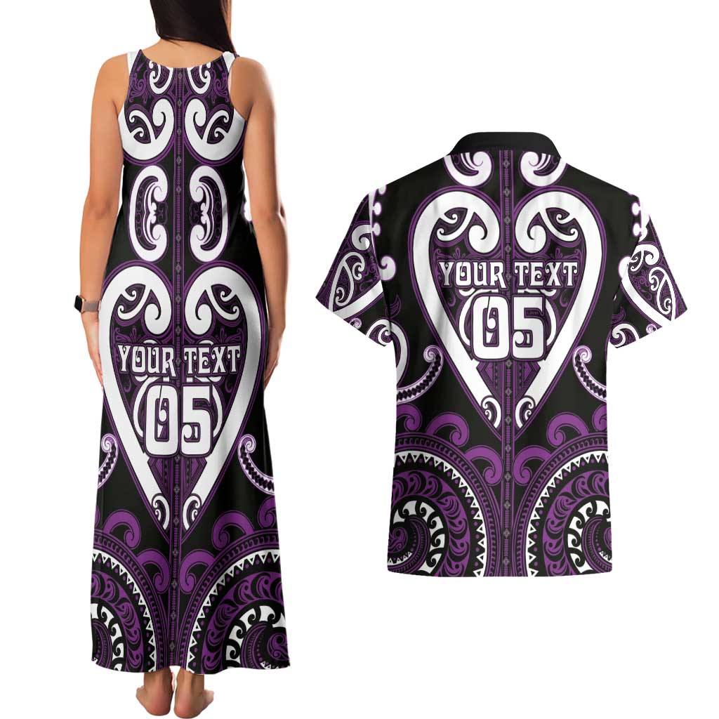 Custom Aotearoa Rangitane Couples Matching Tank Maxi Dress and Hawaiian Shirt Maori Tribal Pattern LT05 - Polynesian Pride