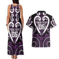Custom Aotearoa Rangitane Couples Matching Tank Maxi Dress and Hawaiian Shirt Maori Tribal Pattern LT05 - Polynesian Pride