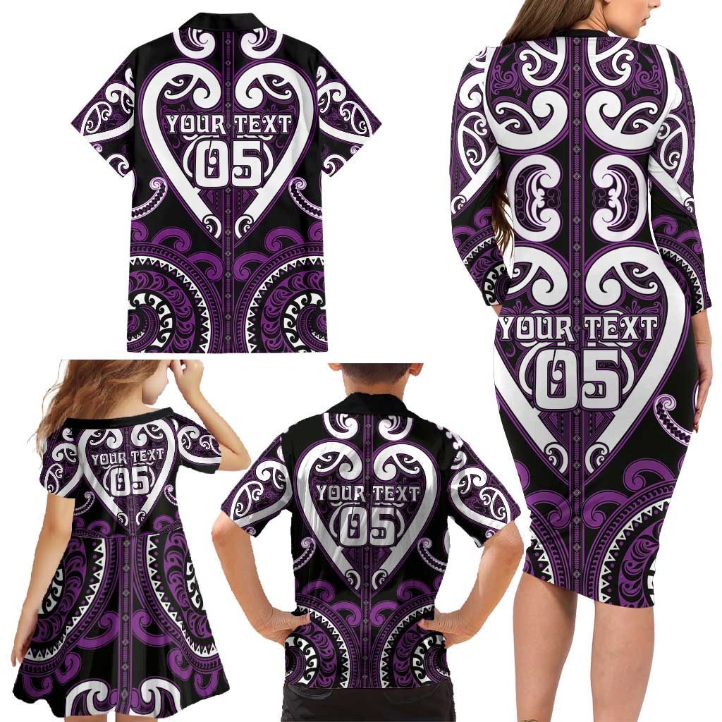 Custom Aotearoa Rangitane Family Matching Long Sleeve Bodycon Dress and Hawaiian Shirt Maori Tribal Pattern LT05 - Polynesian Pride