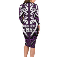 Custom Aotearoa Rangitane Family Matching Long Sleeve Bodycon Dress and Hawaiian Shirt Maori Tribal Pattern LT05 - Polynesian Pride