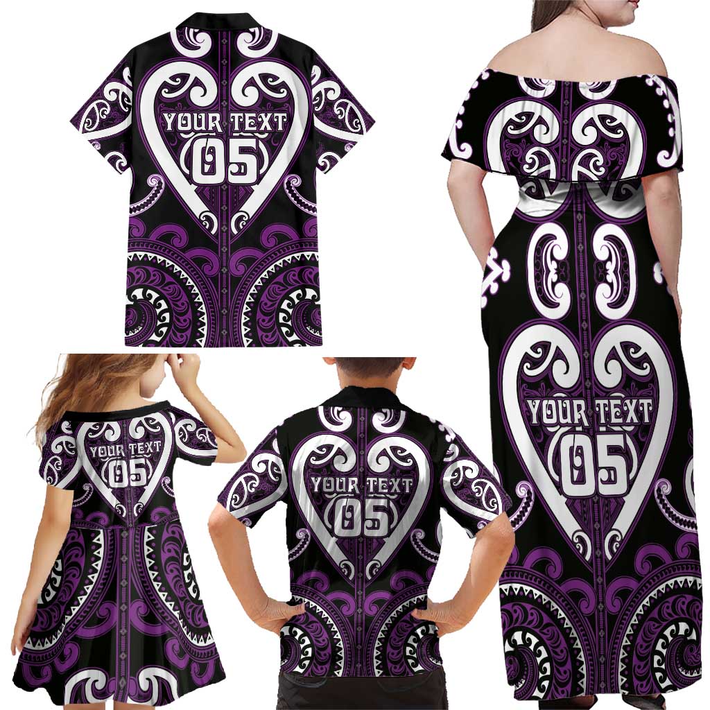 Custom Aotearoa Rangitane Family Matching Off Shoulder Maxi Dress and Hawaiian Shirt Maori Tribal Pattern LT05 - Polynesian Pride