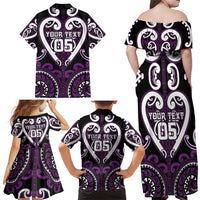 Custom Aotearoa Rangitane Family Matching Off Shoulder Maxi Dress and Hawaiian Shirt Maori Tribal Pattern LT05 - Polynesian Pride