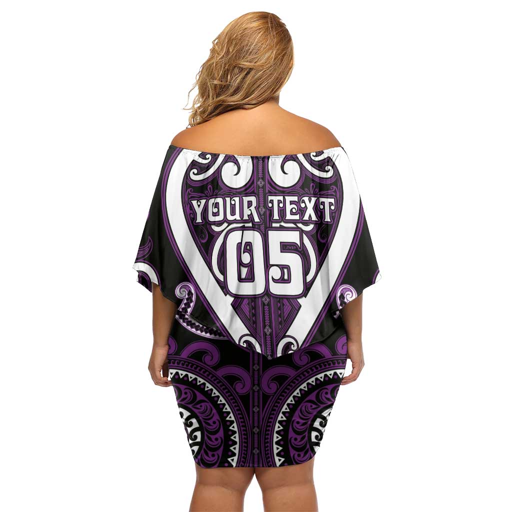 Custom Aotearoa Rangitane Family Matching Off Shoulder Short Dress and Hawaiian Shirt Maori Tribal Pattern LT05 - Polynesian Pride