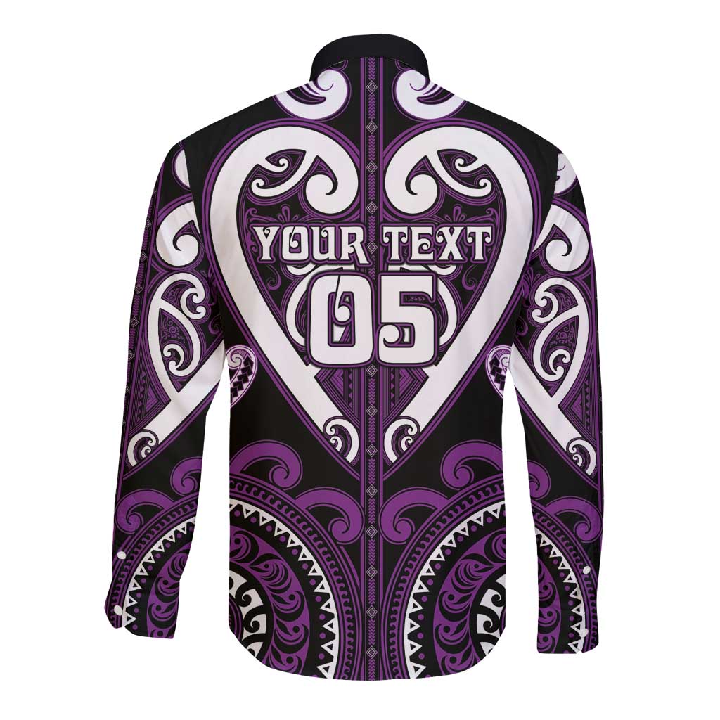 Custom Aotearoa Rangitane Long Sleeve Button Shirt Maori Tribal Pattern LT05 - Polynesian Pride