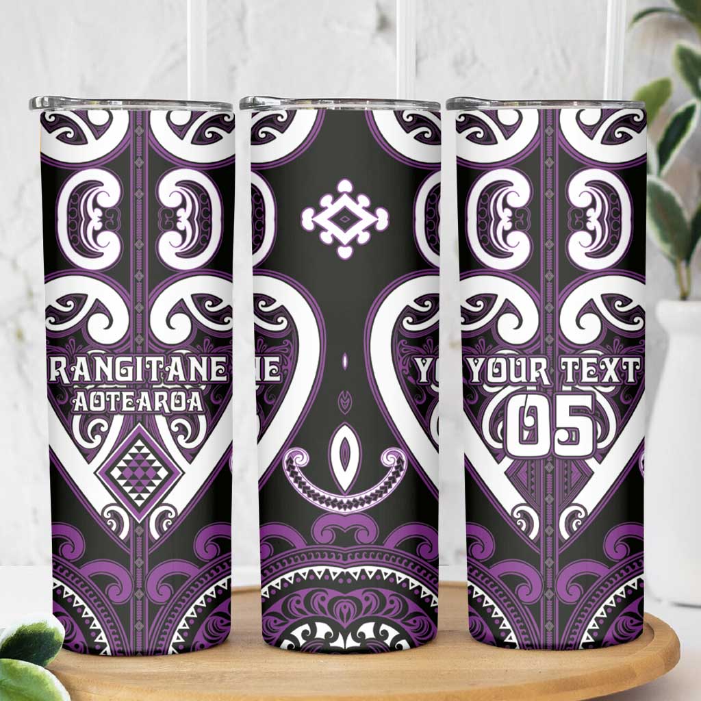 Custom Aotearoa Rangitane Skinny Tumbler Maori Tribal Pattern