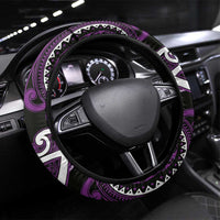 Aotearoa Rangitane Steering Wheel Cover Maori Tribal Pattern LT05 Universal Fit Purple - Polynesian Pride