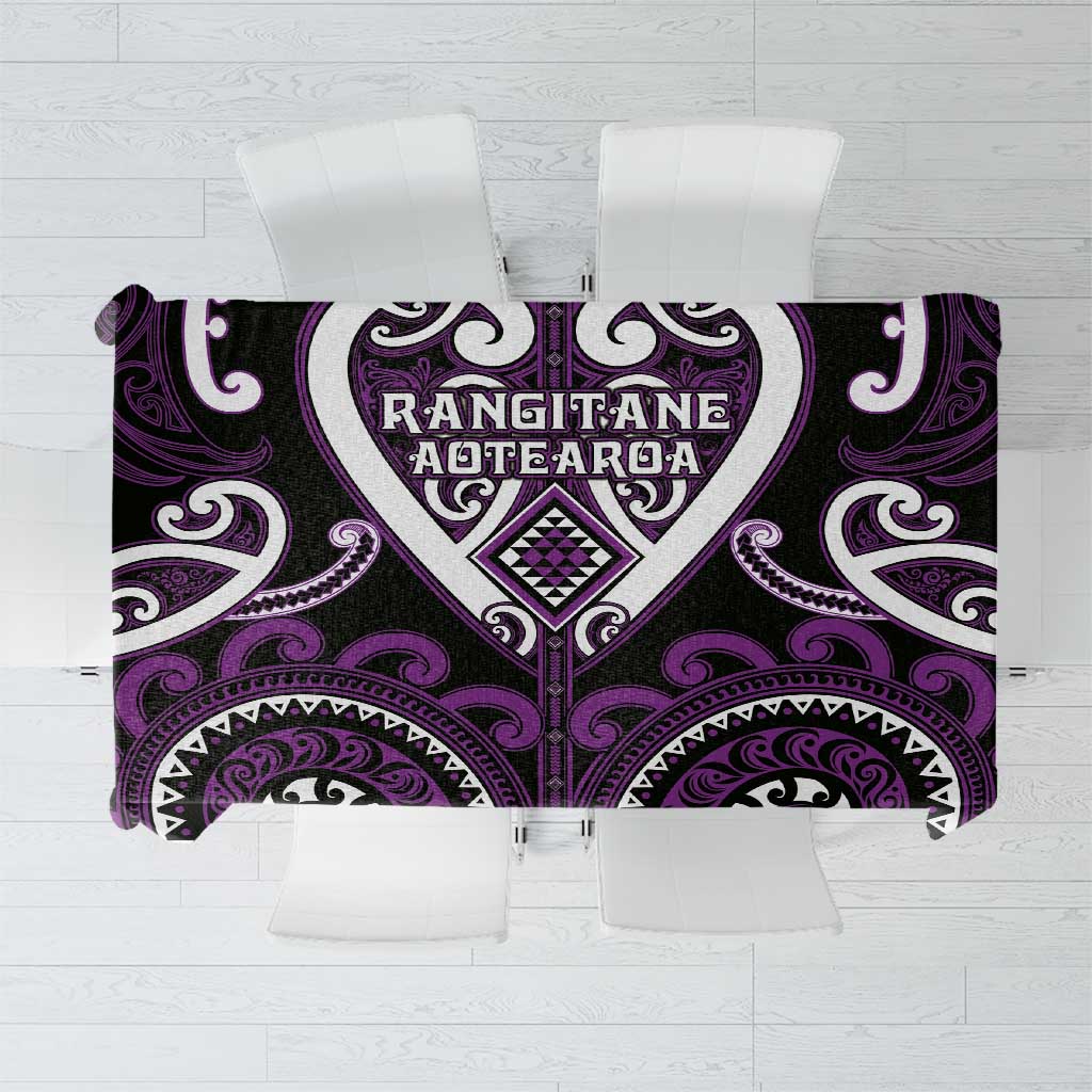 Aotearoa Rangitane Tablecloth Maori Tribal Pattern LT05 Purple - Polynesian Pride