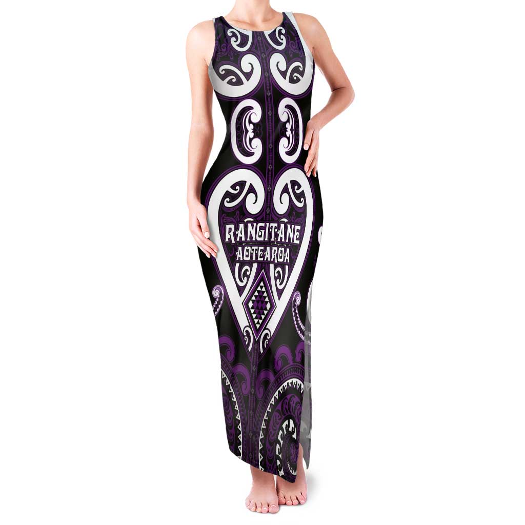 Custom Aotearoa Rangitane Tank Maxi Dress Maori Tribal Pattern