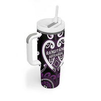 Custom Aotearoa Rangitane Tumbler With Handle Maori Tribal Pattern
