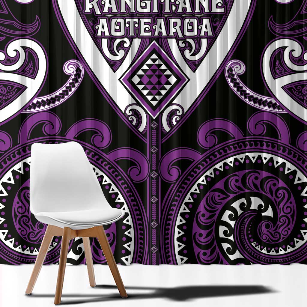 Aotearoa Rangitane Window Curtain Maori Tribal Pattern