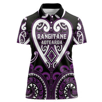 Custom Aotearoa Rangitane Women Polo Shirt Maori Tribal Pattern