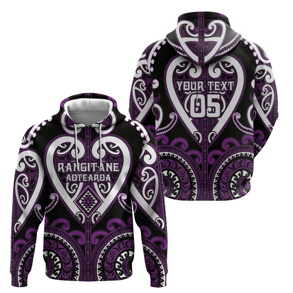 Custom Aotearoa Rangitane Zip Hoodie Maori Tribal Pattern