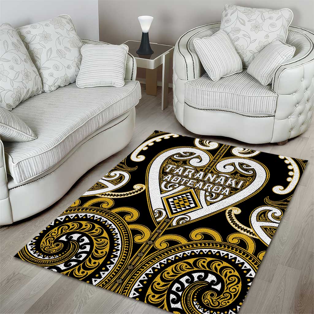 Aotearoa Taranaki Area Rug Maori Tribal Pattern