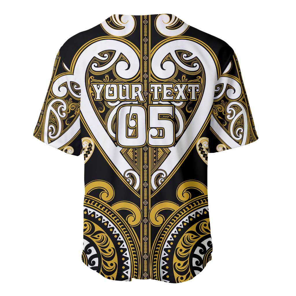 Custom Aotearoa Taranaki Baseball Jersey Maori Tribal Pattern