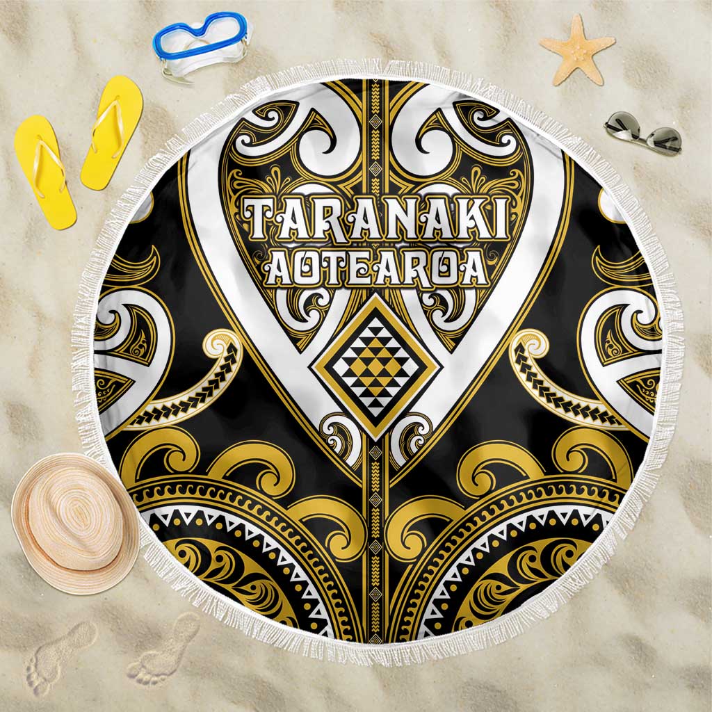 Aotearoa Taranaki Beach Blanket Maori Tribal Pattern LT05 One Size 150cm Yellow - Polynesian Pride