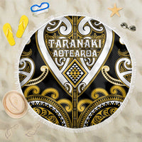 Aotearoa Taranaki Beach Blanket Maori Tribal Pattern LT05 One Size 150cm Yellow - Polynesian Pride