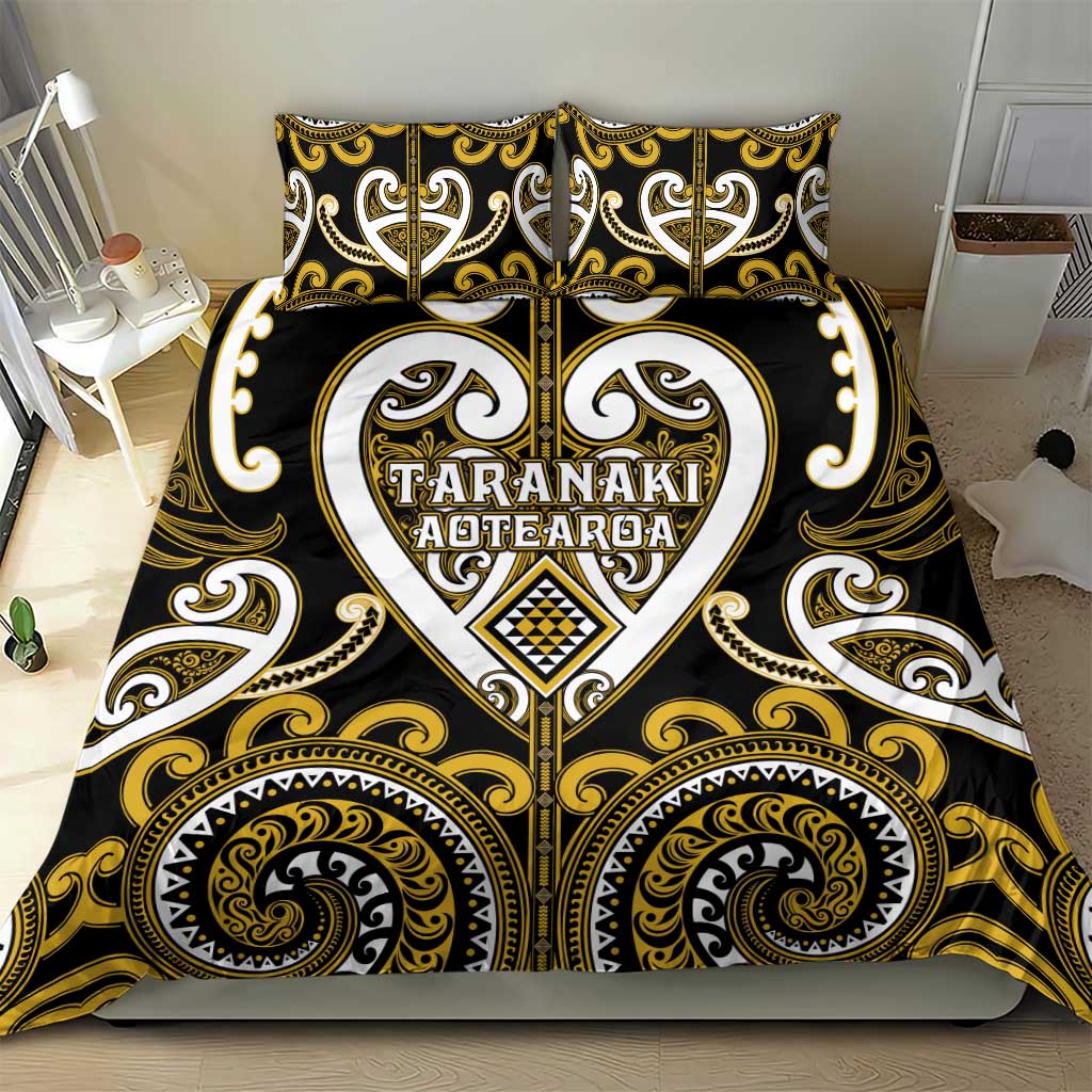 Aotearoa Taranaki Bedding Set Maori Tribal Pattern
