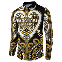 Custom Aotearoa Taranaki Button Sweatshirt Maori Tribal Pattern LT05 - Polynesian Pride