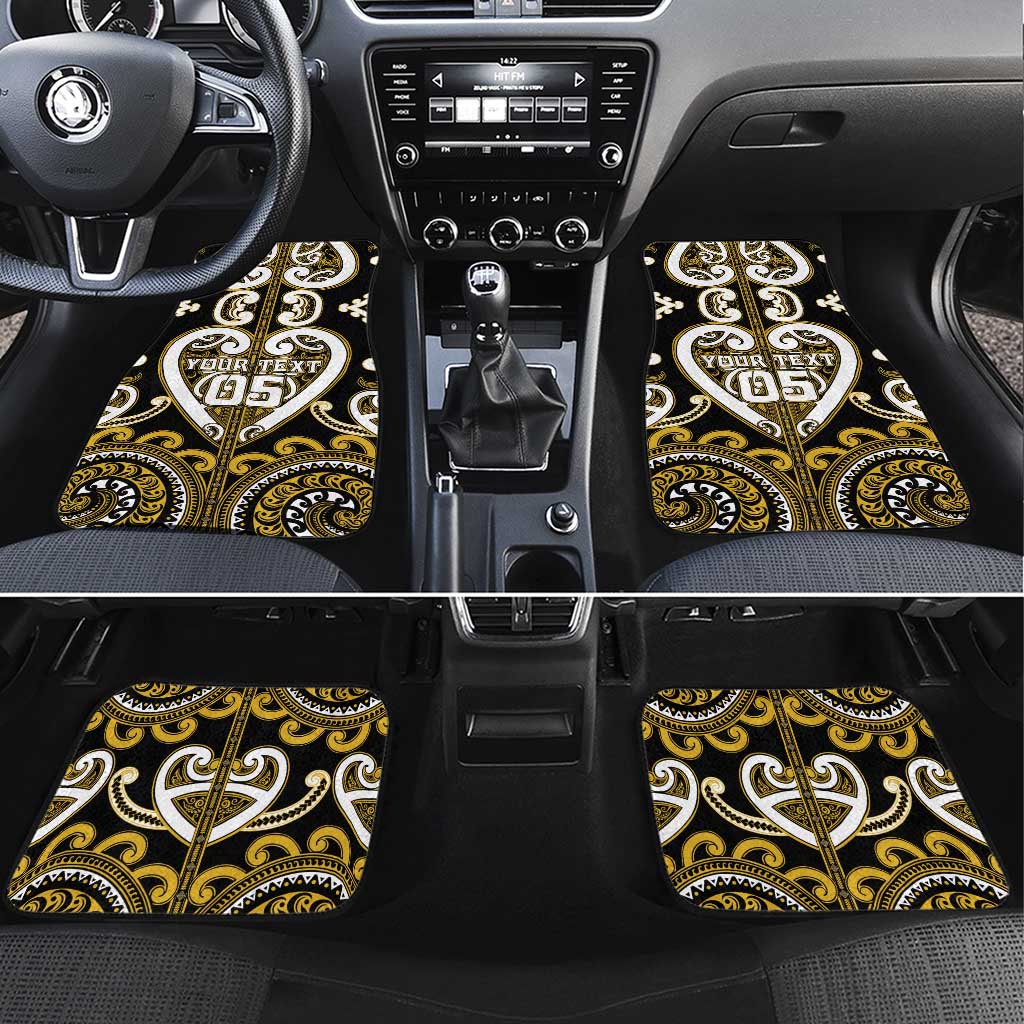 Aotearoa Taranaki Car Mats Maori Tribal Pattern LT05 Set 4pcs Yellow - Polynesian Pride
