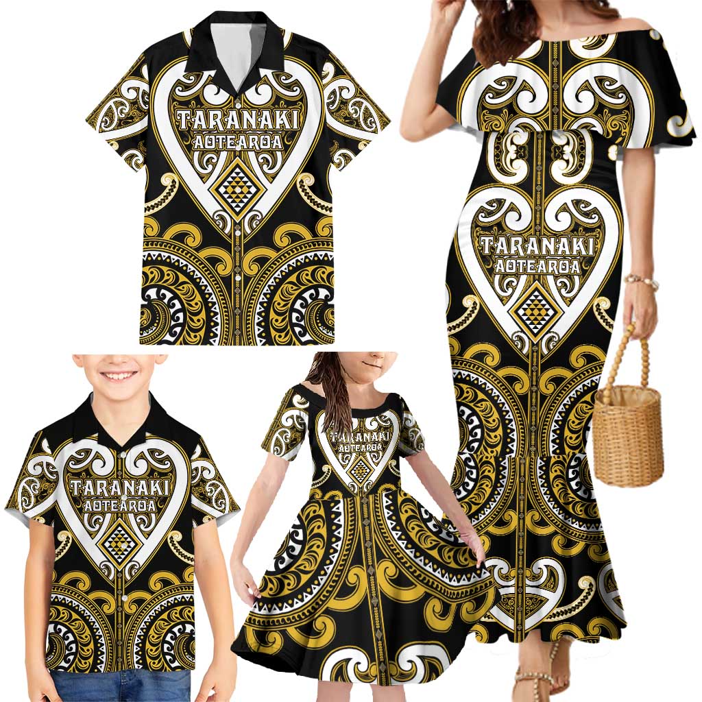 Custom Aotearoa Taranaki Family Matching Mermaid Dress and Hawaiian Shirt Maori Tribal Pattern LT05 - Polynesian Pride