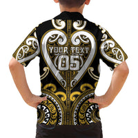 Custom Aotearoa Taranaki Family Matching Off Shoulder Short Dress and Hawaiian Shirt Maori Tribal Pattern