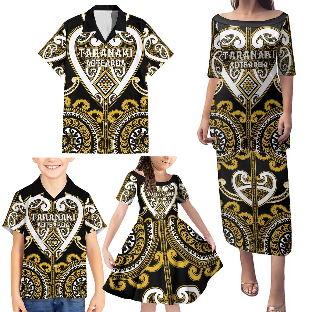 Custom Aotearoa Taranaki Family Matching Puletasi and Hawaiian Shirt Maori Tribal Pattern LT05 - Polynesian Pride