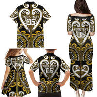 Custom Aotearoa Taranaki Family Matching Puletasi and Hawaiian Shirt Maori Tribal Pattern LT05 - Polynesian Pride