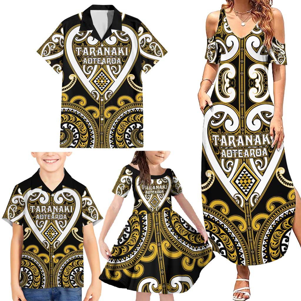 Custom Aotearoa Taranaki Family Matching Summer Maxi Dress and Hawaiian Shirt Maori Tribal Pattern LT05 - Polynesian Pride