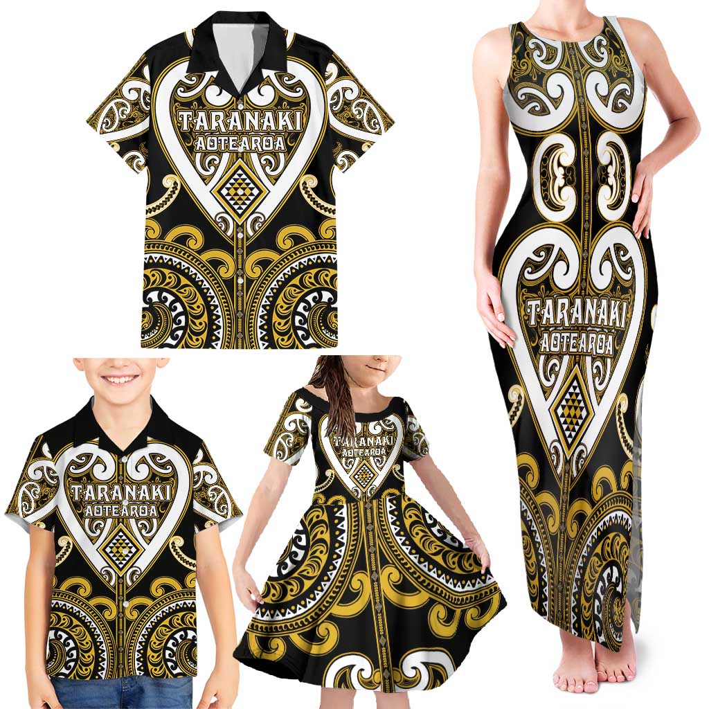 Custom Aotearoa Taranaki Family Matching Tank Maxi Dress and Hawaiian Shirt Maori Tribal Pattern LT05 - Polynesian Pride