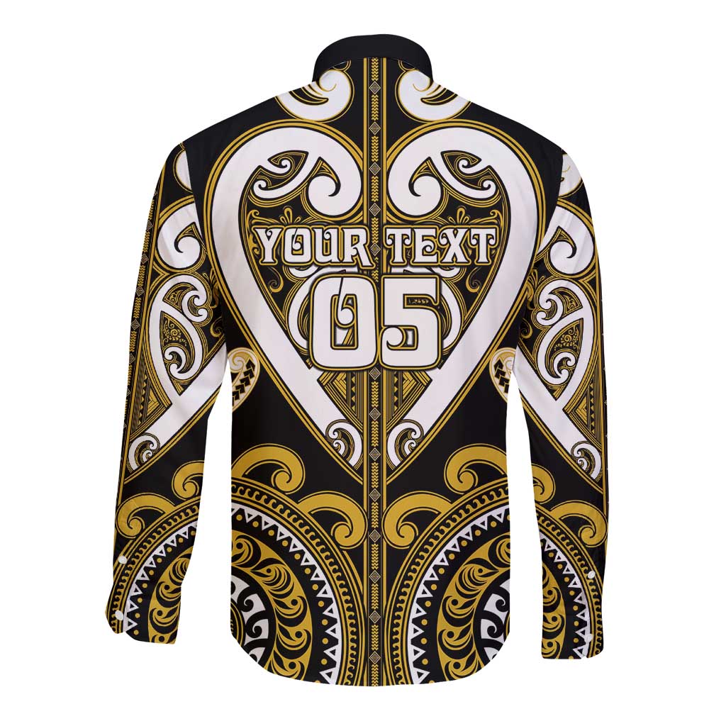 Custom Aotearoa Taranaki Long Sleeve Button Shirt Maori Tribal Pattern LT05 - Polynesian Pride