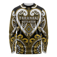 Custom Aotearoa Taranaki Long Sleeve Shirt Maori Tribal Pattern LT05 Unisex Yellow - Polynesian Pride