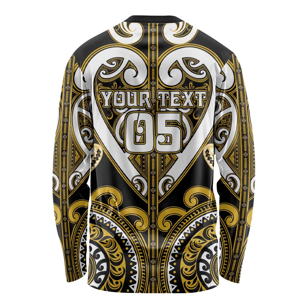 Custom Aotearoa Taranaki Long Sleeve Shirt Maori Tribal Pattern LT05 - Polynesian Pride
