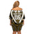 Custom Aotearoa Taranaki Off Shoulder Short Dress Maori Tribal Pattern