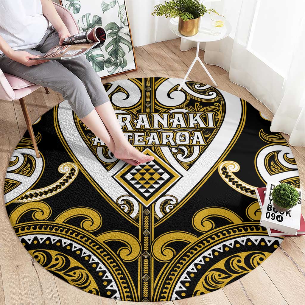 Aotearoa Taranaki Round Carpet Maori Tribal Pattern