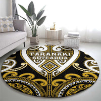 Aotearoa Taranaki Round Carpet Maori Tribal Pattern