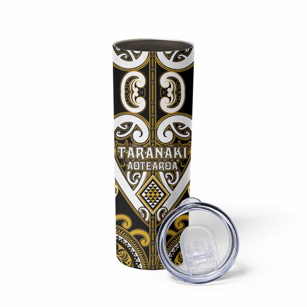 Custom Aotearoa Taranaki Skinny Tumbler Maori Tribal Pattern