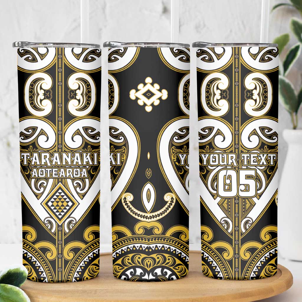 Custom Aotearoa Taranaki Skinny Tumbler Maori Tribal Pattern