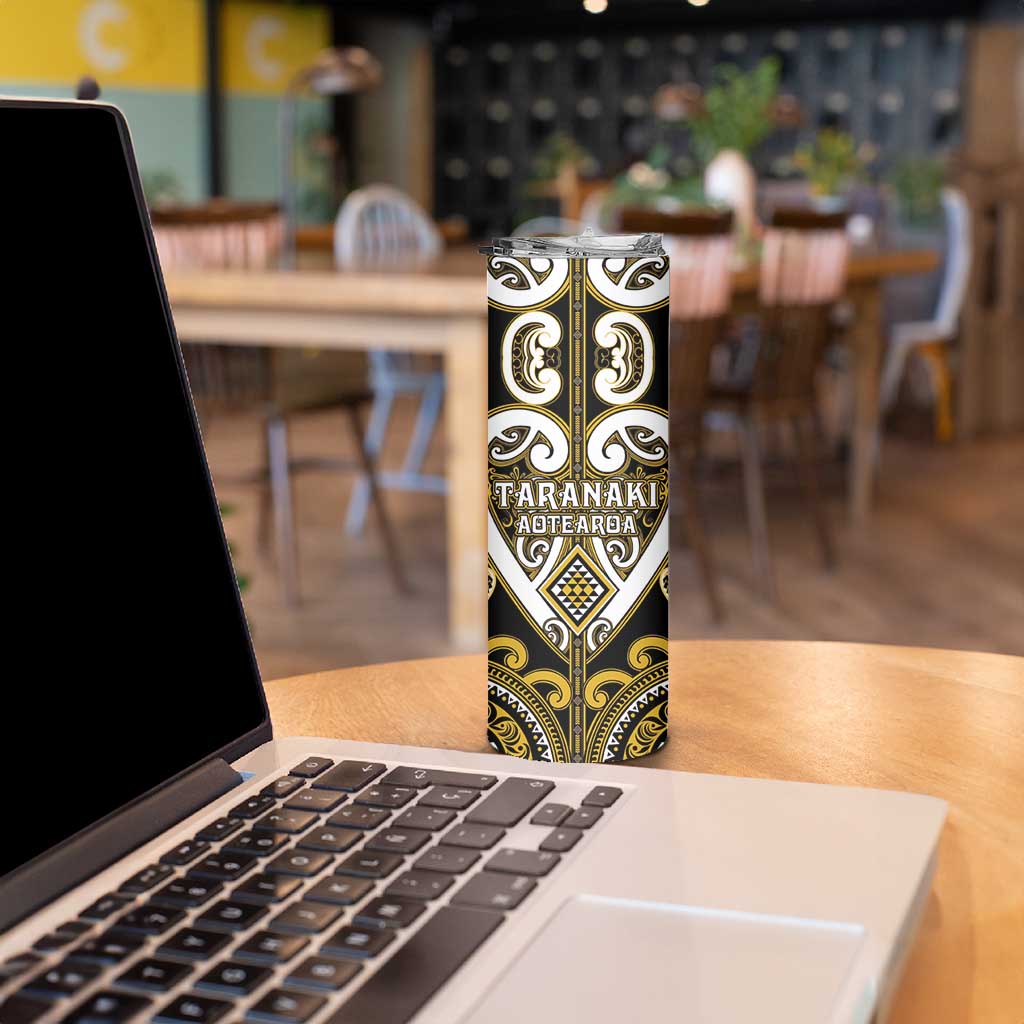 Custom Aotearoa Taranaki Skinny Tumbler Maori Tribal Pattern