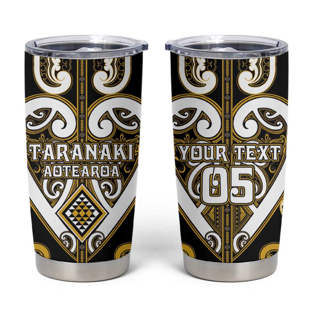 Custom Aotearoa Taranaki Tumbler Cup Maori Tribal Pattern