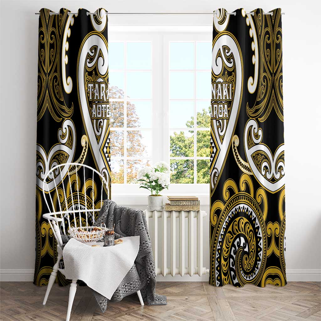 Aotearoa Taranaki Window Curtain Maori Tribal Pattern