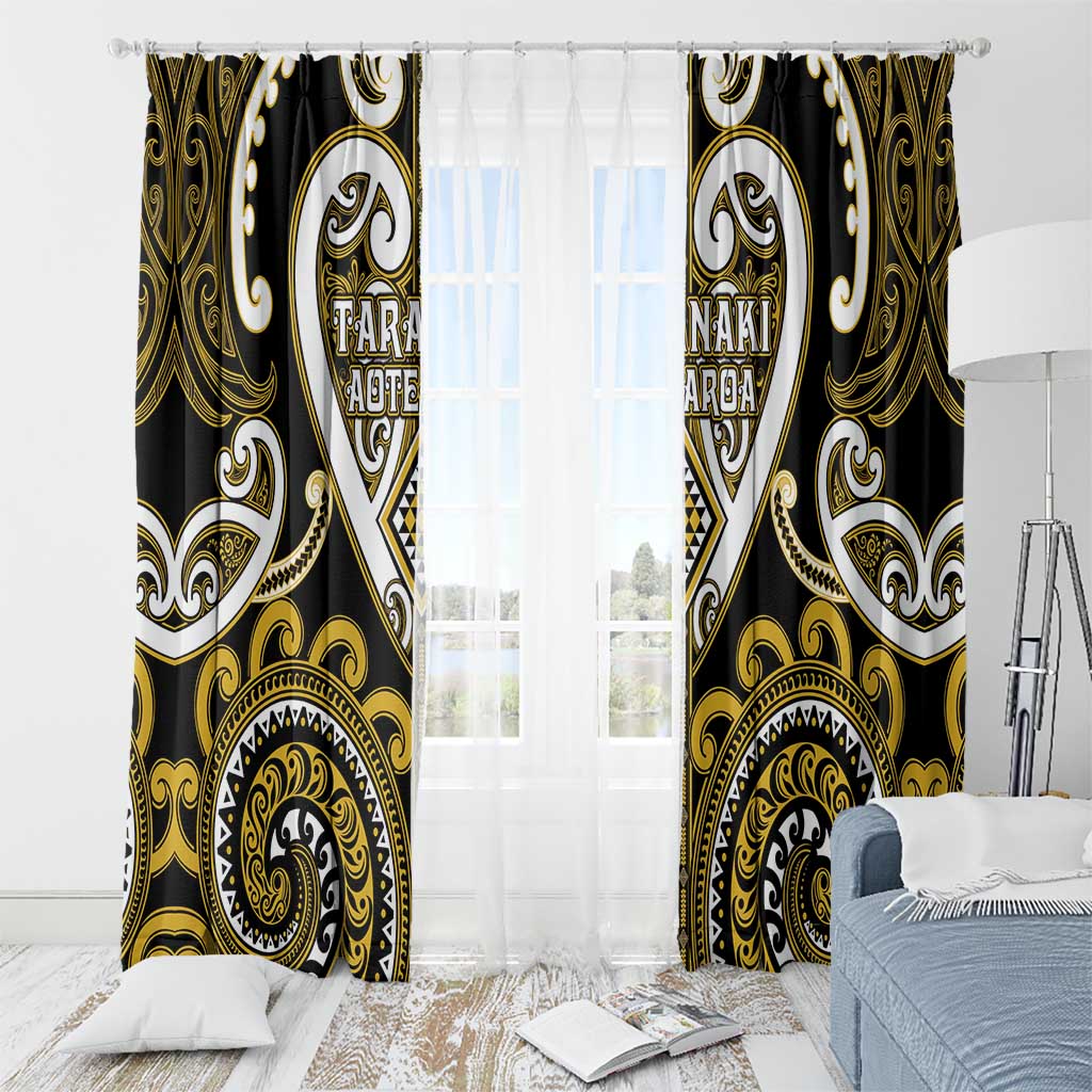 Aotearoa Taranaki Window Curtain Maori Tribal Pattern